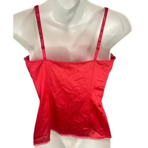 Vintage Vanity Fair Red Sheer Lace Sexy Lingerie Cami Women's Size 34 - Picture 2 of 6